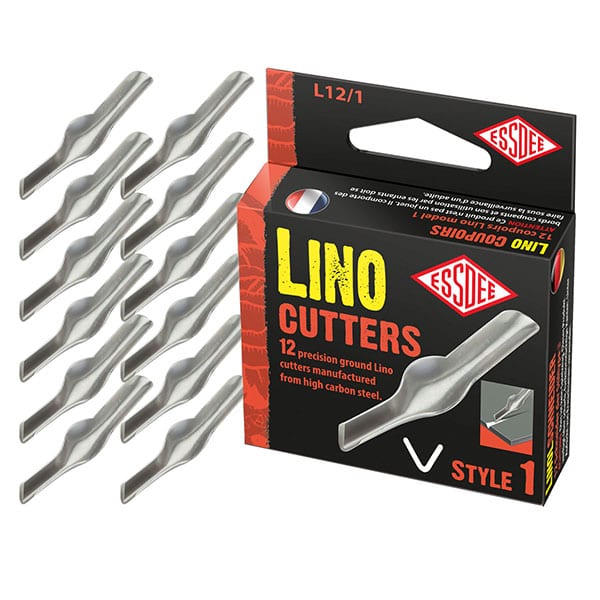 Lino Cutter Inserts - Pack of 12 (Single Style) High Carbon Steel Cutters