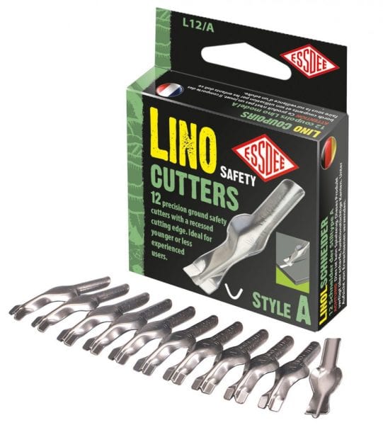 Essdee Style A Lino Cutters – Safety Cutters (Box of 12) – High-Carbon Steel for Safe and Precise Linocut