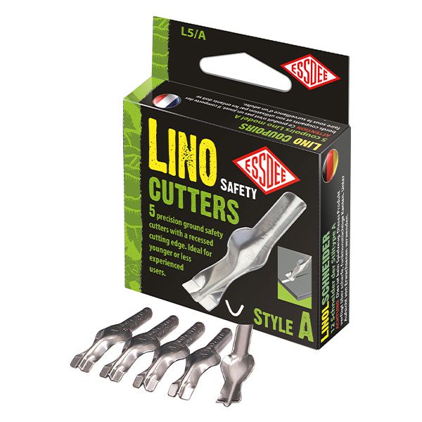 Essdee Style A Lino Cutters – Safety Cutters (Box of 5) – High-Carbon Steel for Safe and Precise Linocut