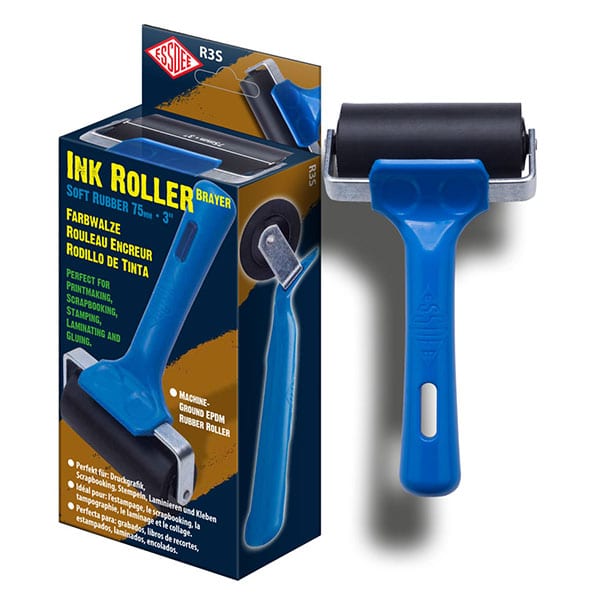 Essdee Professional Quality Blue Handled SOFT Ink Roller Brayer