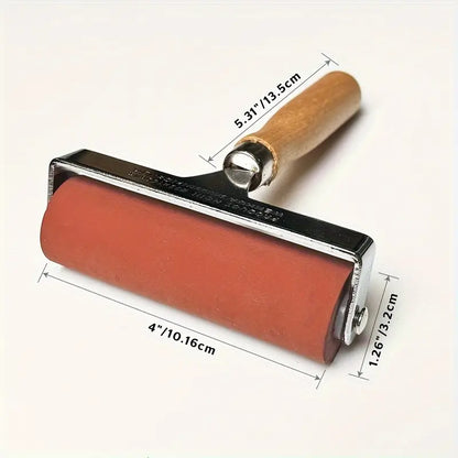 100mm Soft Rubber Roller - Versatile Ink Applicators for Water & Oil-Based Inks