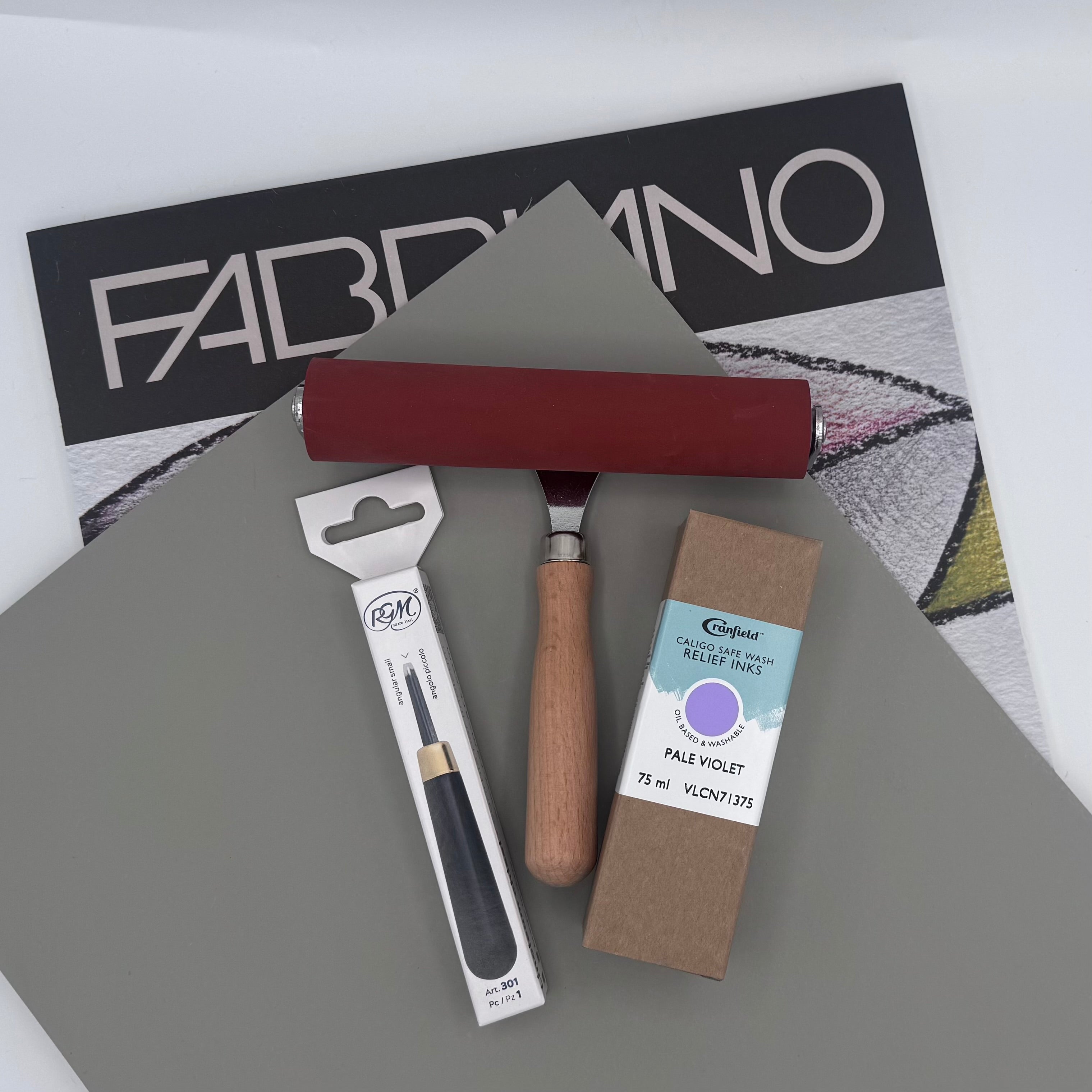 Professional Upgrade Lino Printing Bundle – Lino, Ink, Roller, Paper & Carving Tool