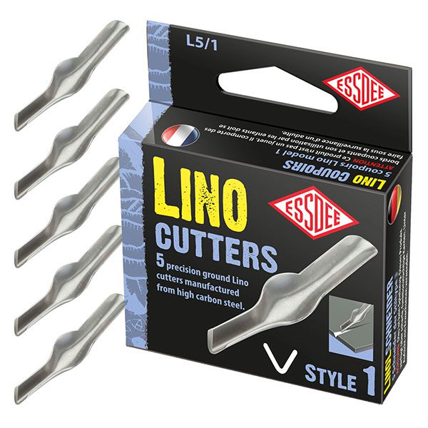 Essdee Lino Cutter Inserts - Pack of 5 Assorted High Carbon Steel Cutters for Linocut Engraving