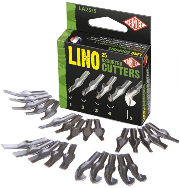 25 Assorted Lino Cutters (Styles 1-5) – Essdee High-Carbon Steel Precision Linocut Blades