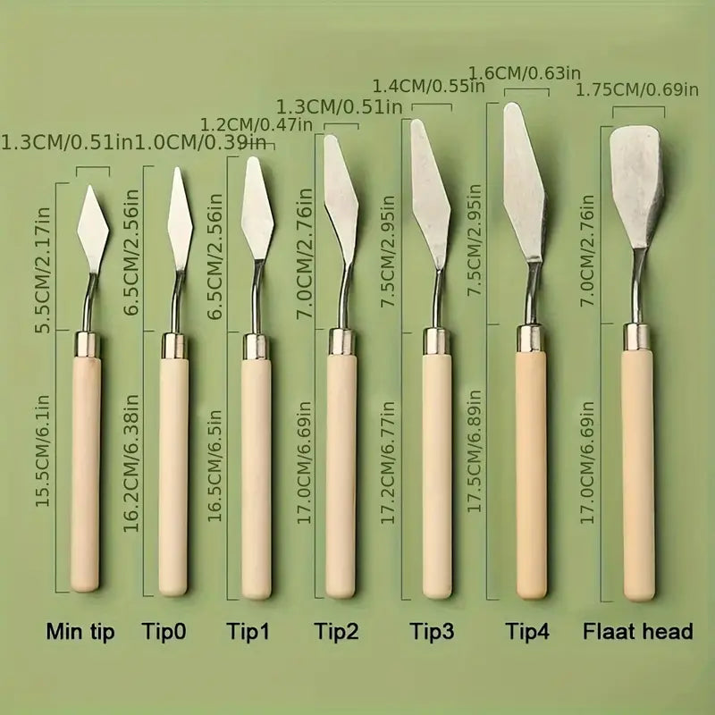 7pcs Stainless Steel Mini Palette Knife Set