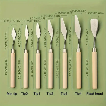 7pcs Stainless Steel Mini Palette Knife Set