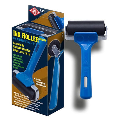 Essdee Professional Quality Blue Handled SOFT Ink Roller Brayer