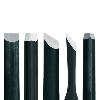 RGM Linoleum Cutting Chisel Set - 5 Carving Tools with Dual Sharpening Stone