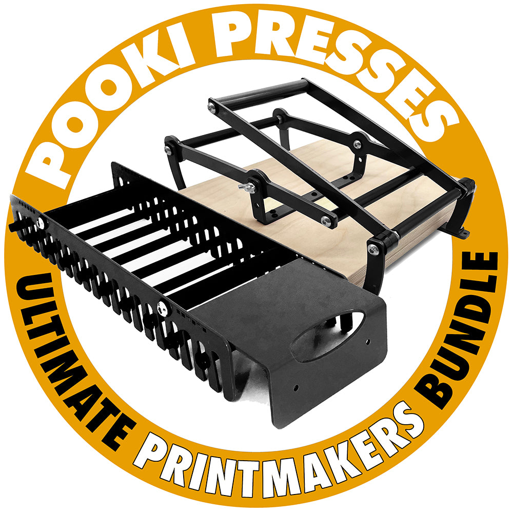 Printmakers Ultimate Press Bundle - A3 Pooki Press, Drying Rack and Printing Blanket