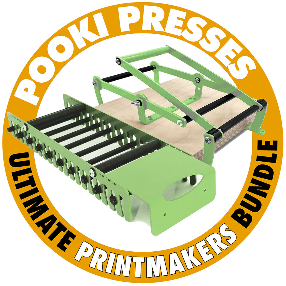 Printmakers Ultimate Press Bundle - A3 Pooki Press, Drying Rack and Printing Blanket