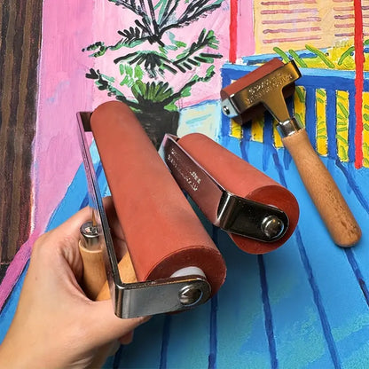 100mm Soft Rubber Roller - Versatile Ink Applicators for Water & Oil-Based Inks